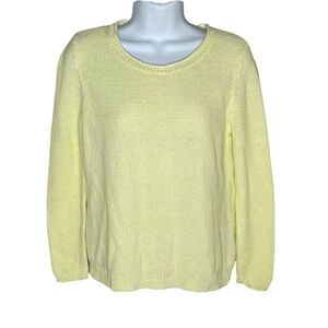 𝅺SOFT Joie Yellow Textured Pullover Sweater XS Linen Cotton